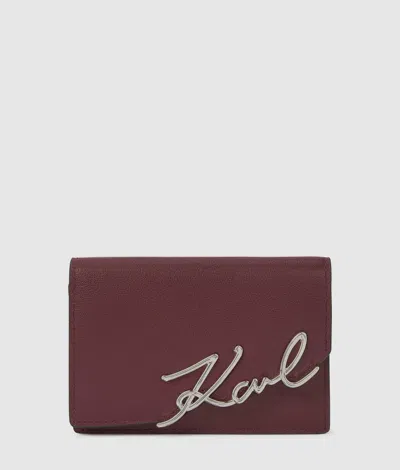 Karl Lagerfeld K/signature Small Wallet In Red
