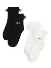 Shop Karl Lagerfeld K/signature Socks (set Of Two) In Black