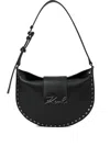 Karl Lagerfeld K/signature Stud-embellished Shoulder Bag In Black