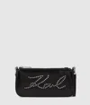 Karl Lagerfeld K/signature Studs Crossbody Pouch In Black
