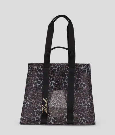 Karl Lagerfeld K/signature Tote-bag Für Den Strand In Brown