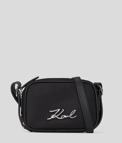 Karl Lagerfeld K/signature Umhängebeutel Aus Nylon In Black