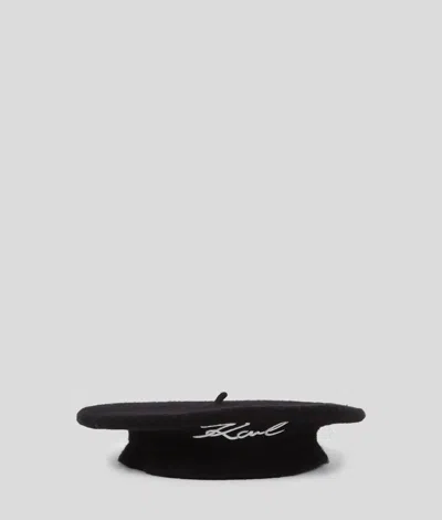 Karl Lagerfeld K/signature Wool Beret