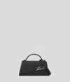 Karl Lagerfeld Signature Slim Leather Tote Bag In Black