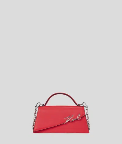 Karl Lagerfeld K/signature Schmale Umhängetasche In Red