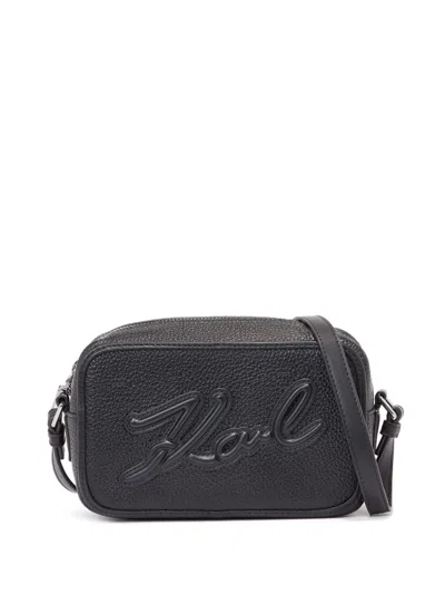 Karl Lagerfeld K/skuare Grainy Camera Bag In Black