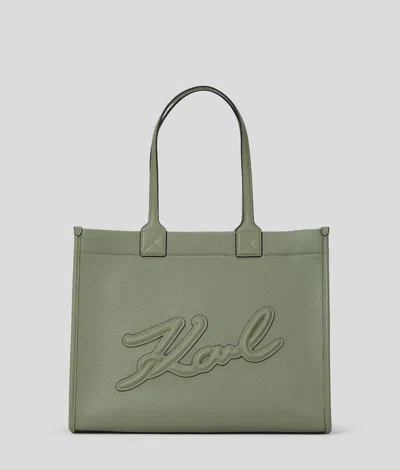 Karl Lagerfeld K/skuare Grainy Large Tote Bag In Green