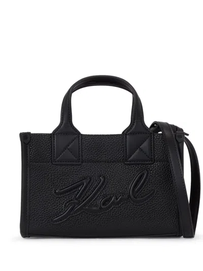 Karl Lagerfeld K/skuare Grainy Tote Bag In 999 Black