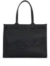 Karl Lagerfeld K/skuare Grainy Tote Bag In 999 Black