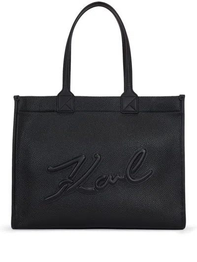 Karl Lagerfeld K/skuare Grainy Tote Bag In 999 Black