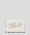 Karl Lagerfeld K/skuare Kleines Genarbtes Portemonnaie In White