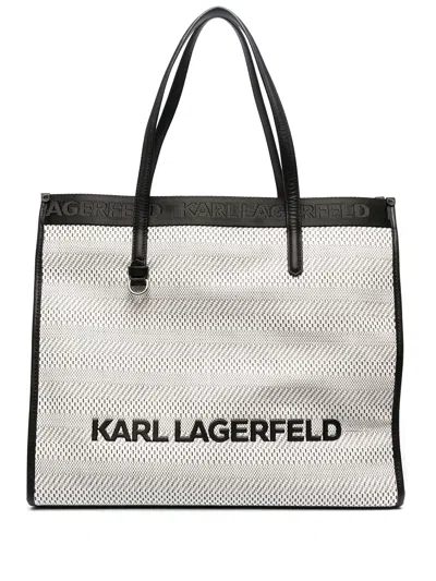 Karl Lagerfeld K/skuare Leather Tote Bag In White