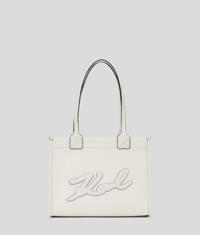 Karl Lagerfeld K/skuare Mittelgrosse Tote-bag In Genarbter Optik In White