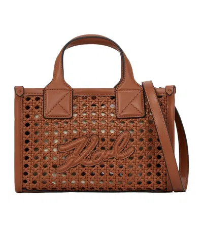 Karl Lagerfeld Small K/skuare Bag In Dark Tan