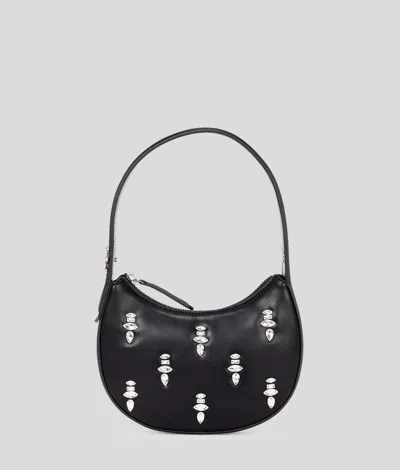 KARL LAGERFELD K/SOIRÉE EMBELLISHED HALF-MOON BAG