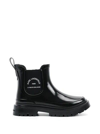 Karl Lagerfeld K/torrent Rain Boots In Black