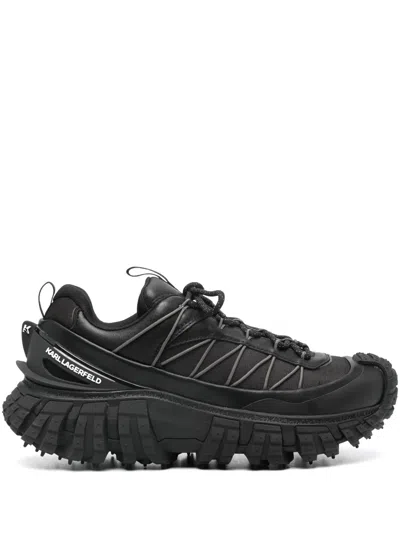 Karl Lagerfeld K/trail Kross Leather Sneakers In Black