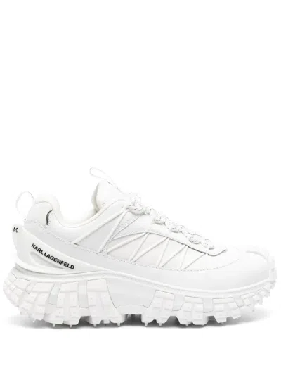 Karl Lagerfeld K/trail Leather Sneakers In White