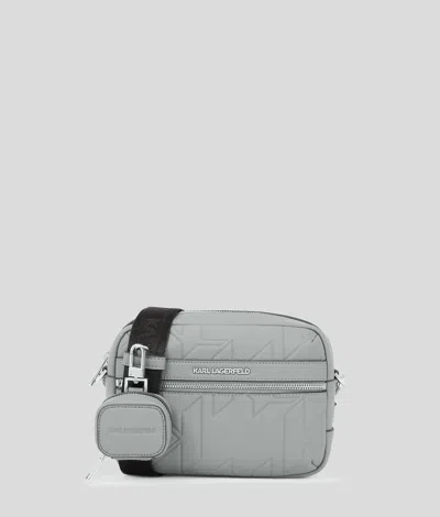Karl Lagerfeld K/urban Monogram Camera Bag In Gray