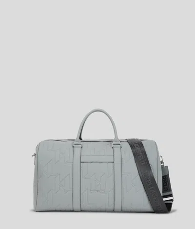 Karl Lagerfeld K/urban Monogram Weekender Bag In Gray