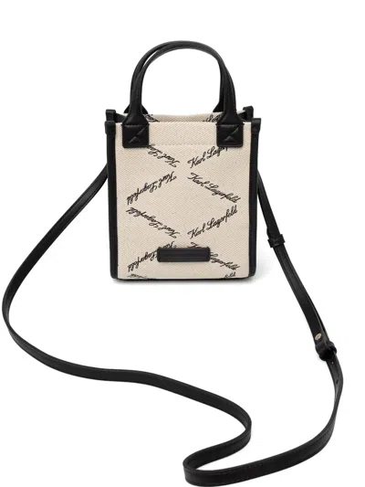 Karl Lagerfeld K/ville Logo-print Cross Body Bag In Neutral
