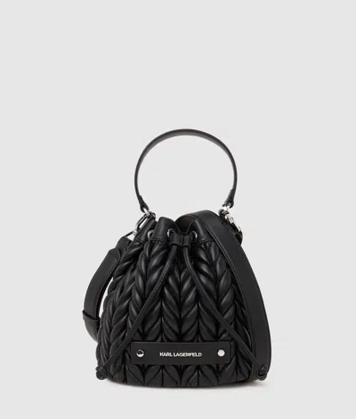 Karl Lagerfeld K/weave Bucket Bag In Black