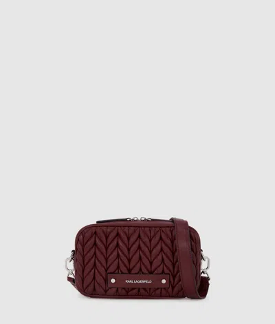 Karl Lagerfeld K/weave Camera Bag In Burgundy