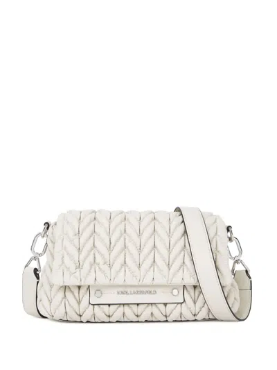 Karl Lagerfeld K/weave Crossbody Bag In Nude