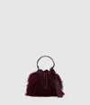 Karl Lagerfeld K/weave Faux Fur Bucket Bag In Burgundy