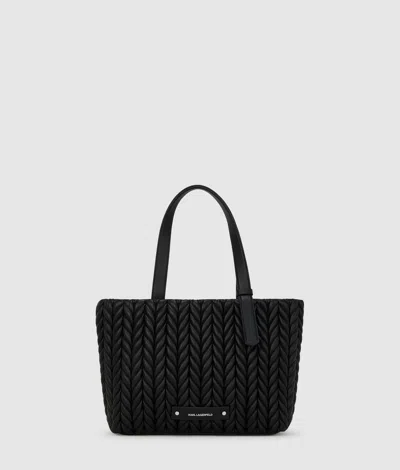 Karl Lagerfeld K/weave Medium Tote Bag In Black