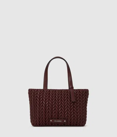 Karl Lagerfeld K/weave Medium Tote Bag In Burgundy
