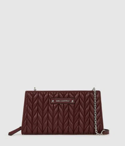Karl Lagerfeld K/weave Wallet On Chain In Burgundy