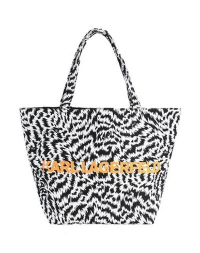Karl Lagerfeld K/zebra Shopper Woman Handbag White Size - Recycled Cotton, Cotton In Brown