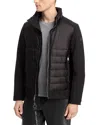 Karl Lagerfeld L56 Mixed Media Quilted Jacket In Black