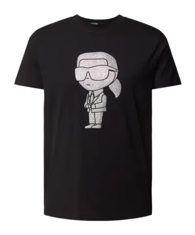 Karl Lagerfeld Label Details Short-sleeved T-shirt In Black