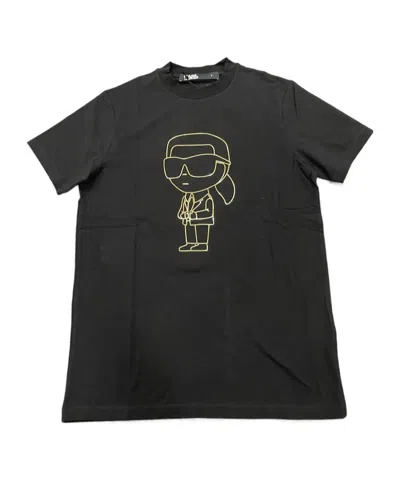 Karl Lagerfeld Label Printed Short-sleeved T-shirt In Black