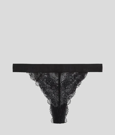 Karl Lagerfeld Lace Brazilian Briefs In Animal Print