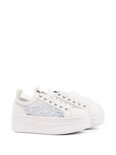 Karl Lagerfeld Lace-detail Platform Sneakers In White