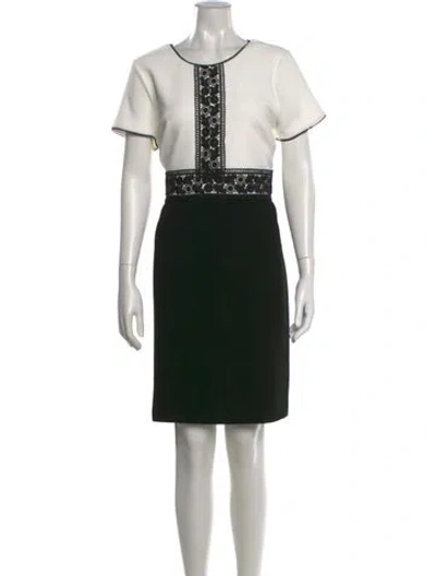 Pre-owned Karl Lagerfeld Lace Pattern Knee-length Dress W/ Tags In Black