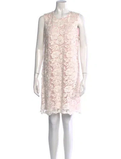 Pre-owned Karl Lagerfeld Lace Pattern Mini Dress In Pink
