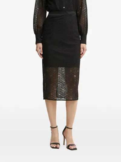 Karl Lagerfeld Lace Skirt In Black
