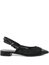 Karl Lagerfeld Lace-trimmed Flat Pumps