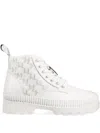Karl Lagerfeld Lace-up Ankle Boots In White