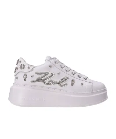 Karl Lagerfeld Lace-up Low-cut Casual Shoes In White