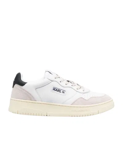 Karl Lagerfeld Lace-up Low-cut Sneakers In White