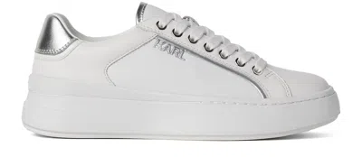 Karl Lagerfeld Lace-up Low-top Sneakers In White