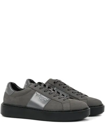 Karl Lagerfeld Lace-up Sneakers In Gray
