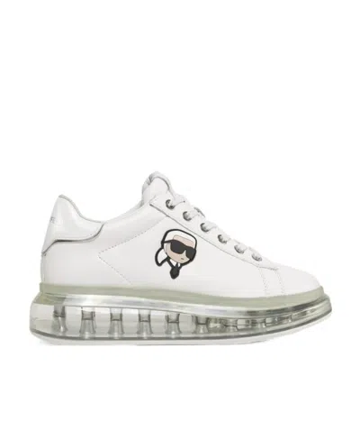 Karl Lagerfeld Lace-up Sneakers In White