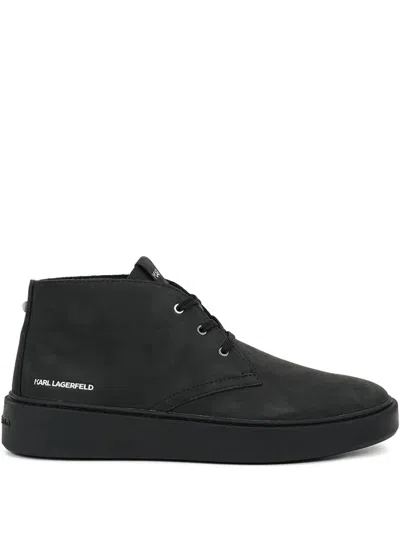 Karl Lagerfeld Lace-up Studded Shoes In Black