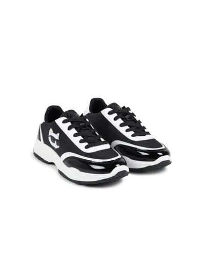 Karl Lagerfeld Kids' Lace Up Trainers In Black